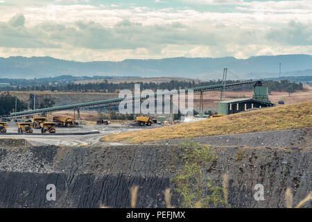 Trasportatore e stoccaggio delle miniere di carbone Foto Stock