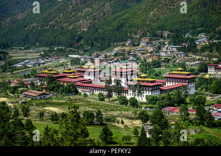 Foto scattata in Bhutan e mostra una cultura unica e reiligion. Foto Stock