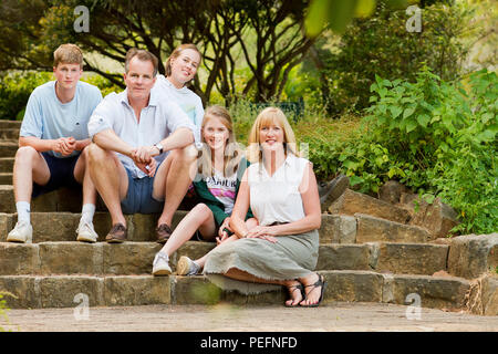 Fotografia di famiglia in Kirstenbosch Gardens Foto Stock