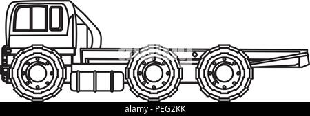 Flat bed truck icona su sfondo bianco, illustrazione vettoriale Illustrazione Vettoriale