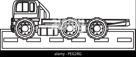 Flat bed truck icona su sfondo bianco, illustrazione vettoriale Illustrazione Vettoriale