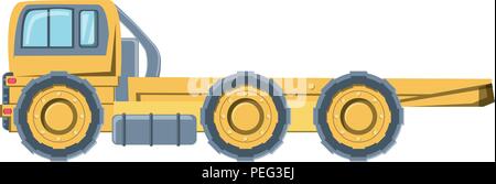 Flat bed truck icona su sfondo bianco, illustrazione vettoriale Illustrazione Vettoriale