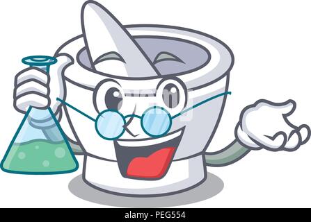 Il Professor mortaio carattere stile cartone animato Illustrazione Vettoriale