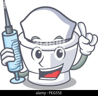 Mortaio di infermiere carattere stile cartone animato Illustrazione Vettoriale