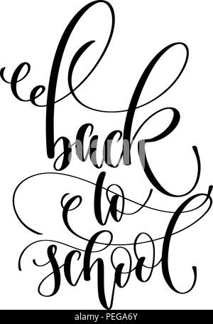 Si torna a scuola - scritte a mano il testo di iscrizione Illustrazione Vettoriale