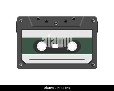 Stile retrò nastro audio magnetici. Anni ottanta vintage album di musica del dispositivo di storage. Il vecchio audio cassette a nastro Illustrazione Vettoriale