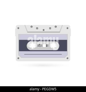 Stile retrò nastro audio magnetici. Anni ottanta vintage album di musica del dispositivo di storage. Il vecchio audio cassette a nastro Illustrazione Vettoriale