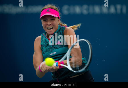 Cincinnati, Ohio, Stati Uniti d'America. Il 15 agosto, 2018. Anett Kontaveit dell'Estonia in azione durante il suo secondo tondo corrisponde al 2018 Western & Southern Open WTA Premier 5 torneo di tennis. Cincinnati, Ohio, Stati Uniti d'America. Il 15 agosto 2018. Credit: AFP7/ZUMA filo/Alamy Live News Foto Stock