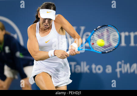 Agosto 15, 2018 - Ajla Tomljanovic di Australia in azione durante il suo secondo tondo corrisponde al 2018 Western & Southern Open WTA Premier 5 torneo di tennis. Cincinnati, Ohio, Stati Uniti d'America. Il 15 agosto 2018. Credit: AFP7/ZUMA filo/Alamy Live News Foto Stock