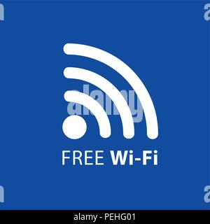 La connessione internet wireless gratuita simbolo blue illustrazione vettoriale EPS10 Illustrazione Vettoriale