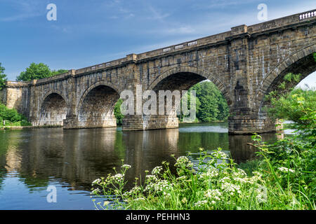 La Lune valley acquedotto, che porta il Lancaster canal oltre Foto Stock