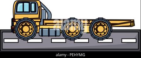 Flat bed truck icona su sfondo bianco, illustrazione vettoriale Illustrazione Vettoriale