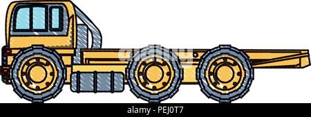 Flat bed truck icona su sfondo bianco, illustrazione vettoriale Illustrazione Vettoriale