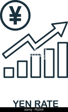 Yen aumento di tasso icona grafica. Mobile Apps, la stampa e l'utilizzo di più. Semplice elemento cantare. Monocromatico Yen aumento di tasso icona grafica illustrazione. Illustrazione Vettoriale