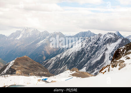 Località sciistica nelle Alpi, Austria, Stubai Foto Stock