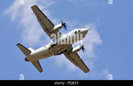 Alenia C-27J Spartan i velivoli militari da trasporto azionata dalla forza aerea italiana effettuando al 2018 Royal International Air Tattoo Foto Stock
