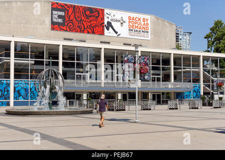 La Queen Elizabeth Theatre nel centro cittadino di Vancouver, BC, Canada Foto Stock