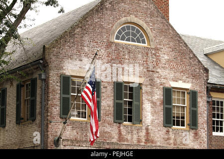 Vecchio edificio in Colonial Williamsburg, Virginia, Stati Uniti Foto Stock