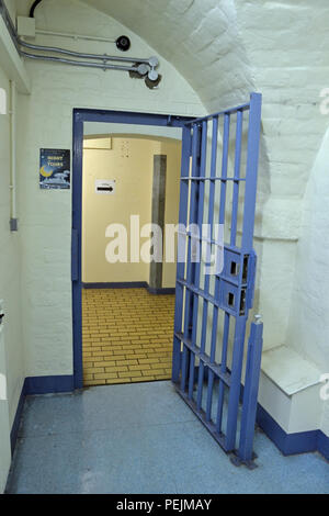 Shrewsbury prigione, chiamato Dana, chiuso nel 2013 ed è ora aperto per Jailhouse Tours. Tour guidato. Abbandonata, abbandonata. Foto Stock