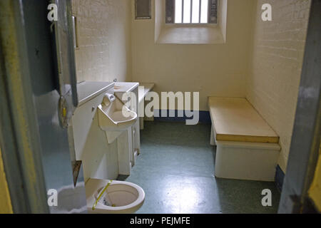 Shrewsbury prigione, chiamato Dana, chiuso nel 2013 ed è ora aperto per Jailhouse Tours. Tour guidato. Abbandonata, abbandonata. Foto Stock