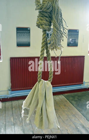 Camera di esecuzione a Shrewsbury prigione, chiamato Dana, chiuso nel 2013 ed è ora aperto per Jailhouse Tours. Tour guidato. Abbandonata, abbandonata. Foto Stock