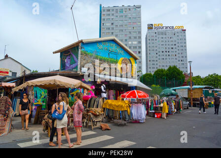 Rue Paul Bert, Marche aux Puces, Saint-Ouen, Parigi, Francia Foto Stock