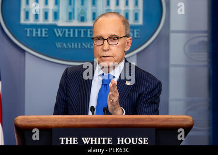 Briefing con la stampa sul G7 con Larry Kudlow, Direttore della nazionale degli Stati Uniti Consiglio economico, nella Casa Bianca Press Briefing Room al Wh Foto Stock