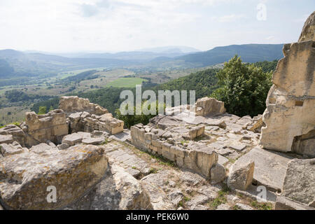 Antico sito di scavo Perperikon con resti dell antica Tracia e la cultura greca in Bulgaria Foto Stock