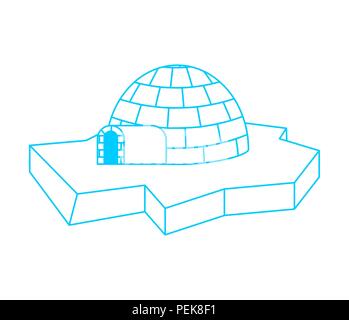 Igloo Eschimesi abitazione tradizionale. Casa di ghiaccio. Illustrazione Vettoriale Illustrazione Vettoriale