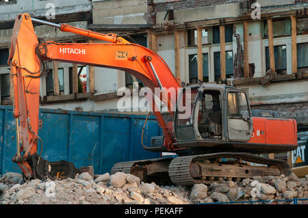 Opere di demolizione di un edificio in Victoria (British Columbia, Canada) Foto Stock