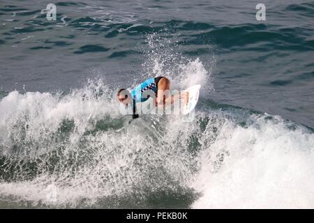 Nikki Van Dijk a competere in US Open di surf 2018 Foto Stock