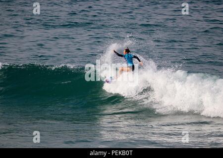 Nikki Van Dijk a competere in US Open di surf 2018 Foto Stock