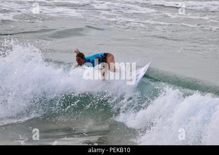 Nikki Van Dijk a competere in US Open di surf 2018 Foto Stock