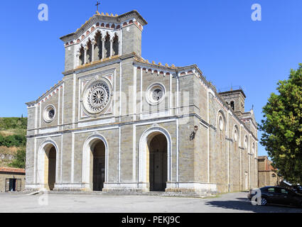 Cortona, Toscana, Italia - situato su di una collina sopra la città Basilica di Santa Margherita Foto Stock