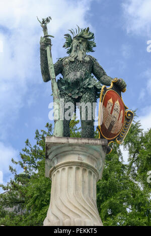 Uomo selvatico statua landmark di Salisburgo in Austria Foto Stock