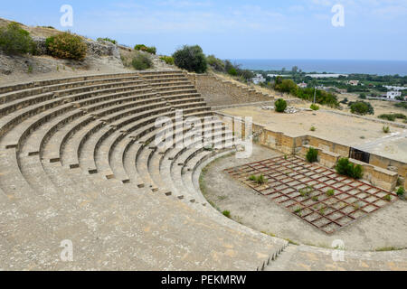 Teatro romano risalente al fine del II secolo / inizio del III secolo d.c. a soli (Soloi), Repubblica Turca di Cipro del Nord Foto Stock