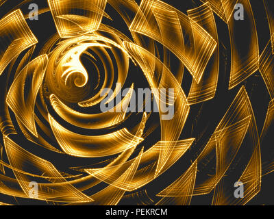 Abstract golden swirl o tunnel generati digitalmente immagine Foto Stock