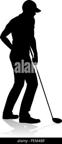 Giocatore di golf Golf Sport Silhouette di persona Illustrazione Vettoriale