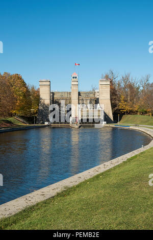 Il sollevamento di Peterborough si blocca sul Trento canal in Peterborough Ontario Canada. Foto Stock