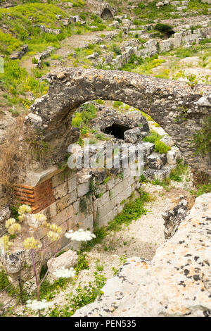 Italia Sicilia siracusa Siracusa Viale Paradiso Neapolis Parco Archeologico Parco Archeologico della Neapolis Anfiteatro Romano gallerie gladiatori Foto Stock