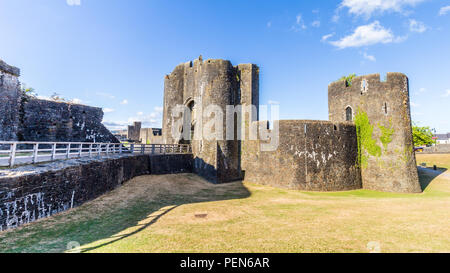 Castello di Caerphilly, Galles Foto Stock