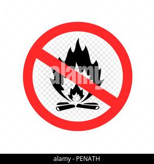 Non fare fuoco di campo icona segno Illustrazione Vettoriale