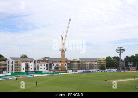 Vista generale dei lavori di costruzione a terra davanti a Kent Spitfires vs Essex Eagles, Royal London One-Day Cup Cricket presso il St Lawrence sulla terra Foto Stock