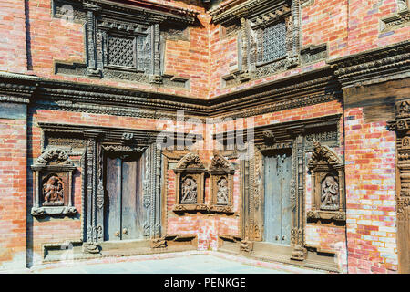 Lalitpur, Hanuman Dhoka Royal Palace, Patan Durbar Square Foto Stock