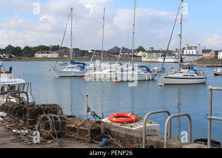 NEWTON STEWART, Scozia, 18 luglio 2018: Il pittoresco porto all'Isola di Whithorn, vicino a Newton Stewart in Dumfries e Galloway. Foto Stock