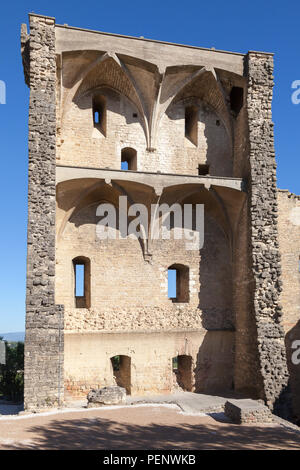 Chateauneuf-du-Pape, rovine del castello, Vaucluse, Provenza, Francia Foto Stock