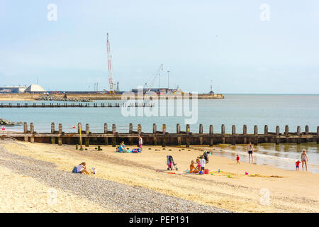 Lowestoft Beach, Lowestoft, Suffolk, Inghilterra, Regno Unito Foto Stock