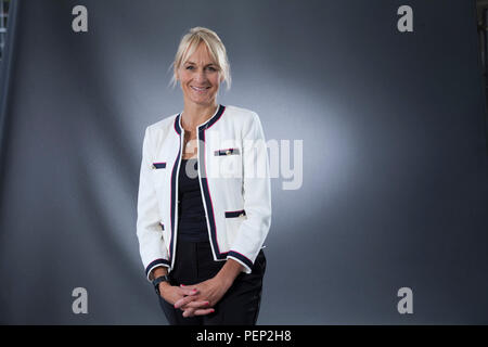 Edinburgh, Regno Unito. Il 16 agosto, 2018. Louise Minchin, giornalista britannico e news presenter che attualmente lavora freelance entro la BBC. Nella foto al Edinburgh International Book Festival. Edimburgo, Scozia. Foto di Gary Doak / Alamy Live News Foto Stock