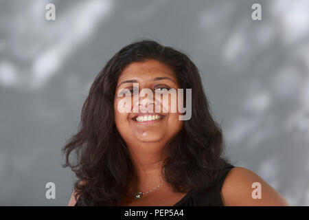 Edimburgo, Scozia. Regno Unito. 16 agosto 2018. Edinburgh International Book Festival. Nella foto: Chitra Nagarajan ha. Pak@ Mera/Alamy Live News. Foto Stock