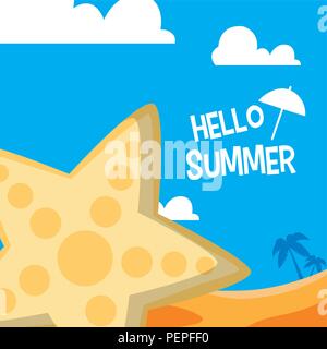 Ciao sumer card Illustrazione Vettoriale